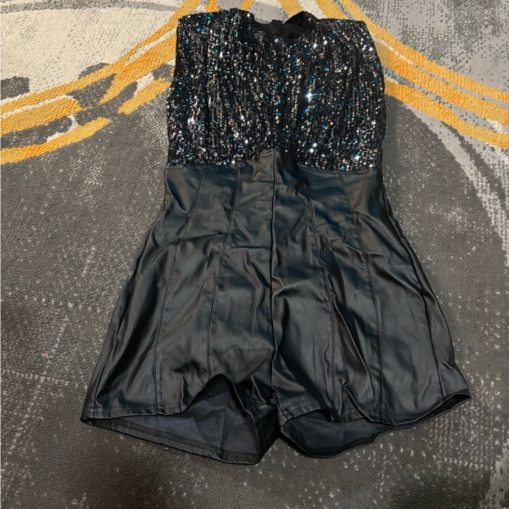 Black Sequin Women's Shorts